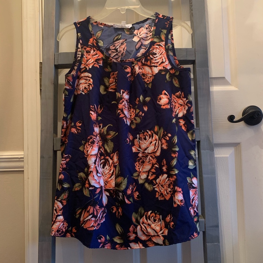 Sleeveless Floral Maternity Top